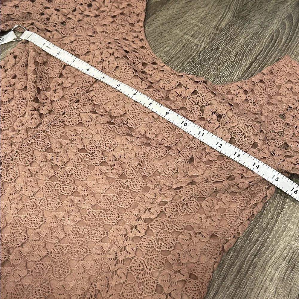 Double Zero Taupe Crochet Top